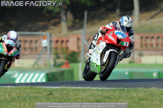 2009-09-27 Imola 1065 Acque minerali - Supersport - Warm Up - Massimo Roccoli - Honda CBR600RR